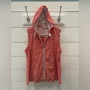 Chicos Weekends Hooded Zip-Front Vest